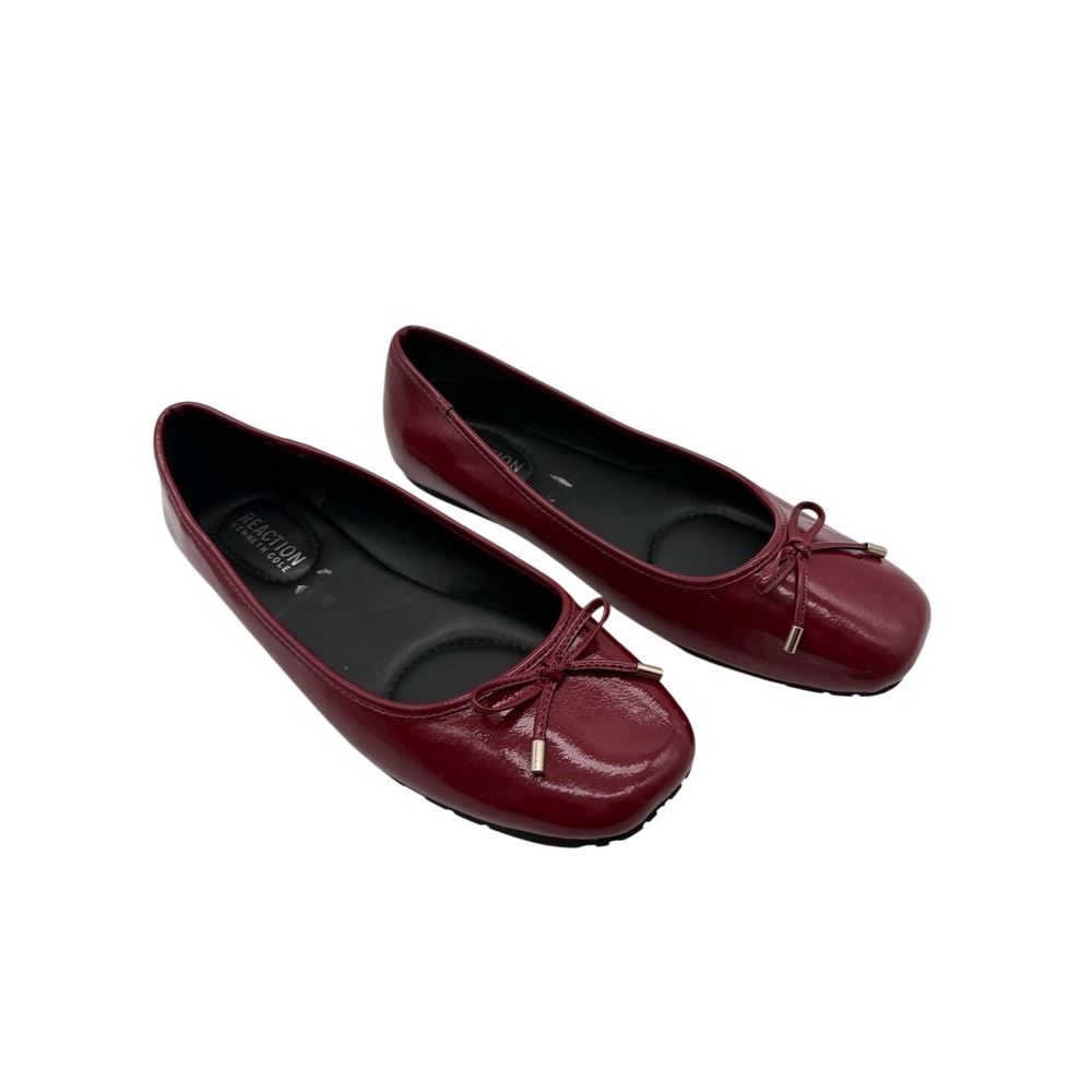 Reaction Kenneth Cole Patent Red Wine Ballet Flats Size 9.5